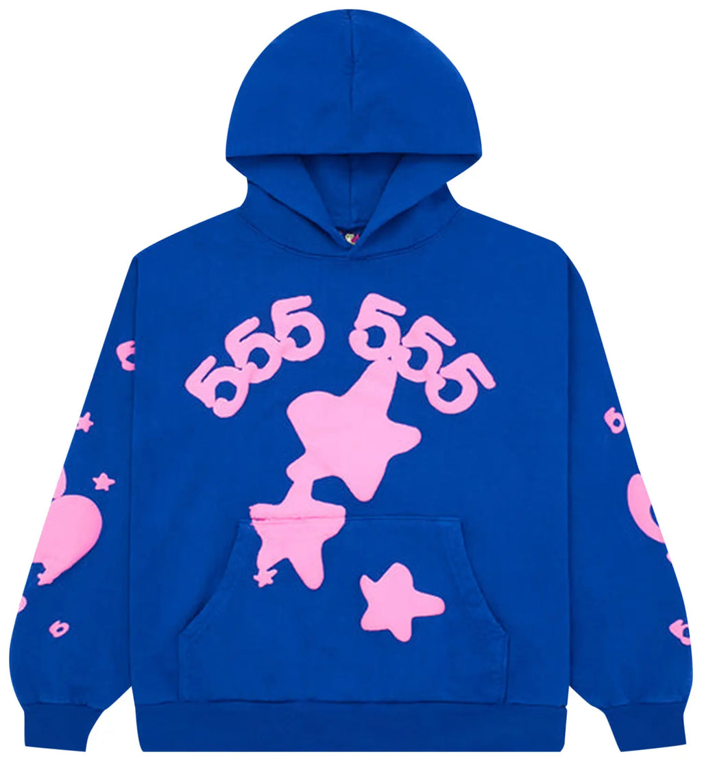 Sp5der Beluga Hoodie Blue and Pink
