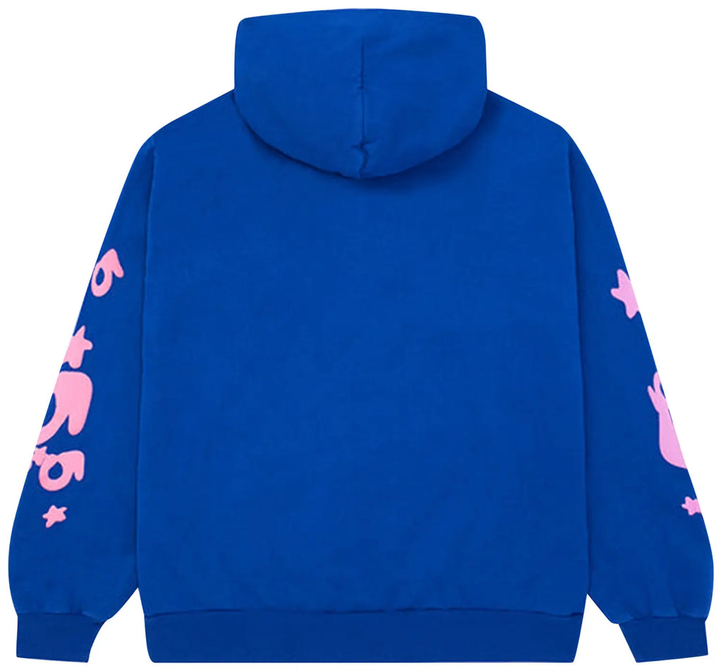 Sp5der Beluga Hoodie Blue and Pink